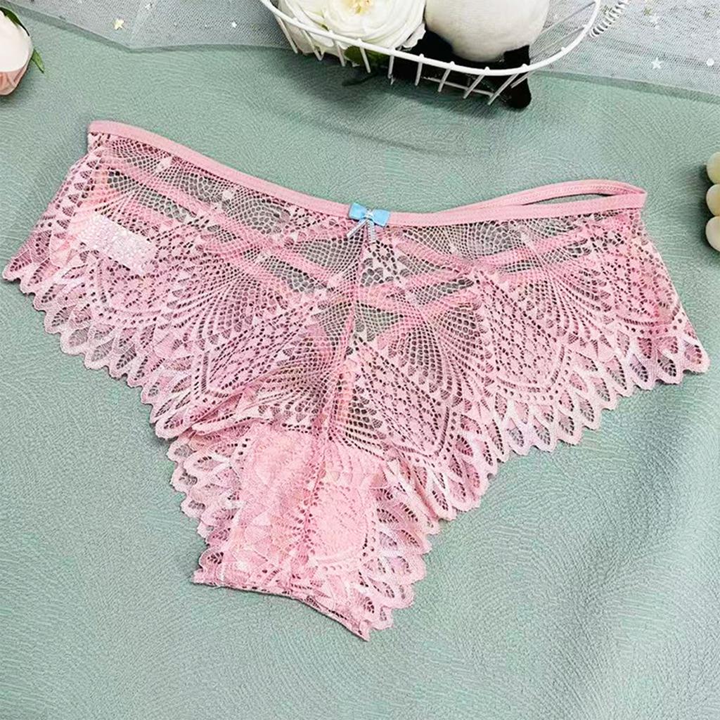 Women's Lightweight Lace Underwear With Sexy Hollow Out And Comfortable Breathable Mid Waist