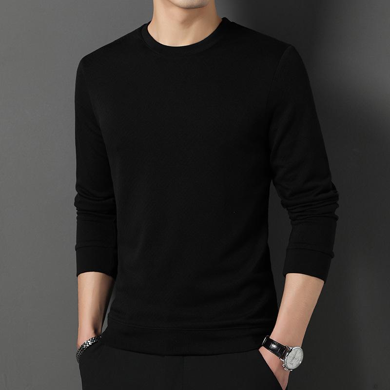New Sweatshirt Men's Casual Solid Color Round Neck Spring New Trendy Fashion Youth T-shirt