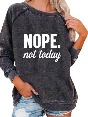 Female Spring/Fall Sweatshirt Fashion Print Top Women's Oversized Pullover Sweatshirt Versatile Top