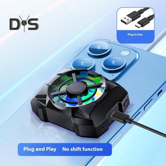 Rechargeable Phone Radiator Low-Noise Wireless Magnetic 3 Speeds Adjustable Gaming Phone Cooling Fan with LED Lights