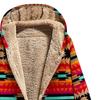 Women Coat Ethnic Style Single Breasted Autumn Winter Warm Hooded Jacket for Office
