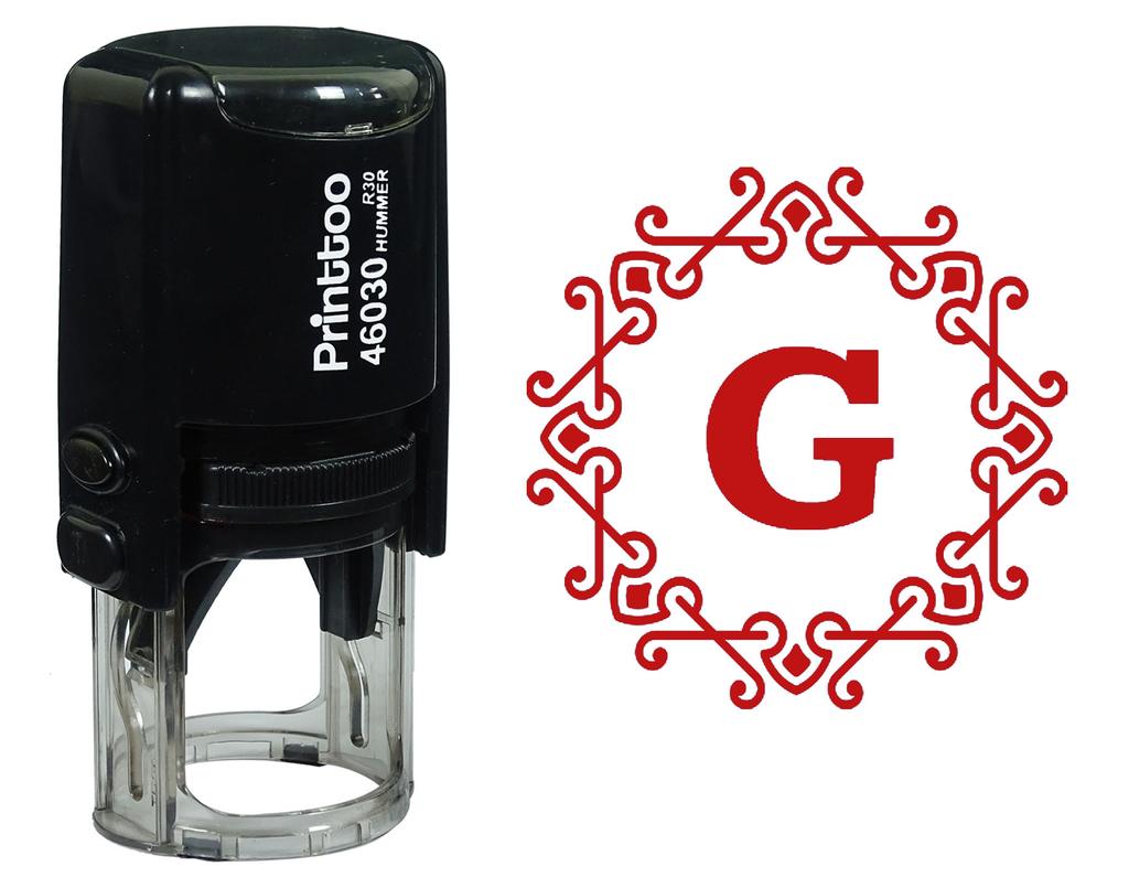 Printtoo Alphabet G Monogram Octagon Celtic Swirl Frame Self Inking Rubber Stamp Office