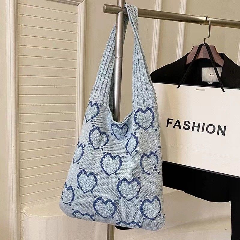 

Премиальная вязаная крючком сумка-тоут через плечо для женщин - Высококачественная шерстяная сумка с большой вместимостью 37*65