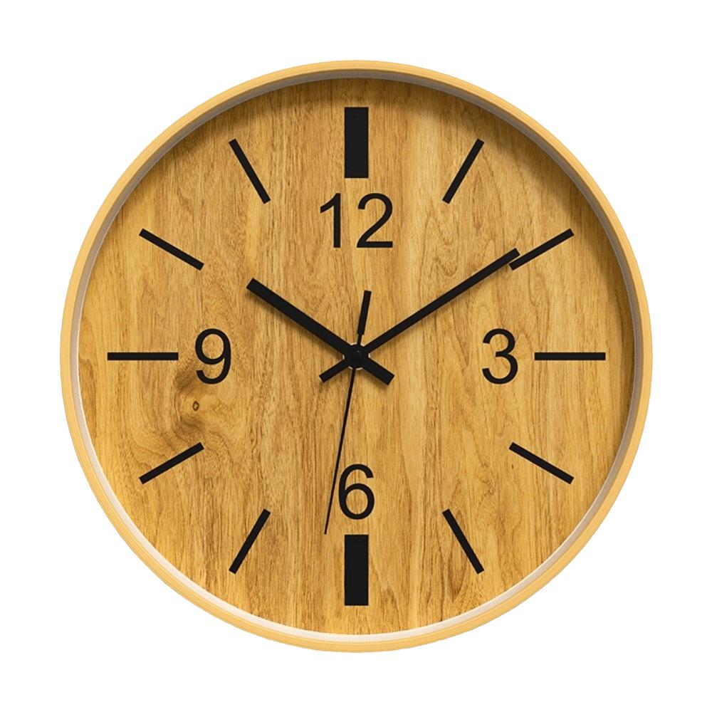 Round Teaching Kids Wall Clock Silent Quartz Wall Clock Minimalist Wooden Wall Clock  Office 06
