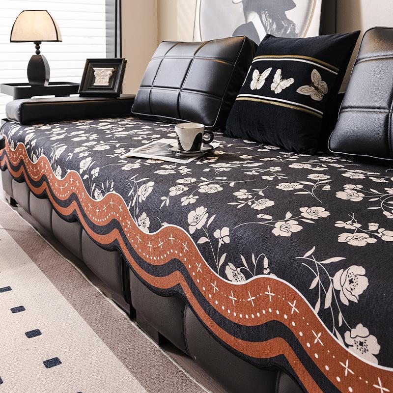 

Light Luxury High-End Retro Wind Chenille Sofa Seat Cushion Four-Season Universal Non-Slip Sofa Cushion Cloth Towel New 90*90cm