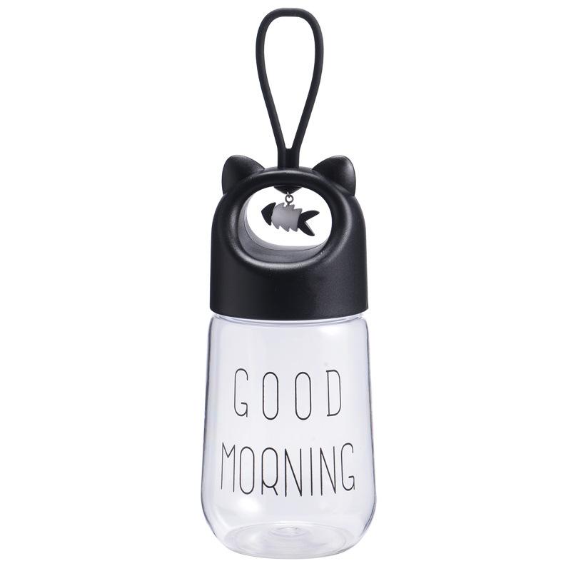 

Мультяшное животное Пластиковая чашка Подвеска для подвешивания Кролик Шиншилла Вода Уличная бутылка чёрный