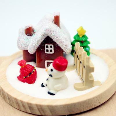 Christmas House Snowman Pendant Decorations Christmas Miniatures Kit Plastic Resin Keychain Charms Holiday BedroomDecor