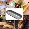 J1UL1N 5 Pcs Hot Dog Mold Carbon Steel Sausage Molds Non Stick Bakeware Oval Hot Dog Bun Baking Pan For DIY Homemade Bread Tool
