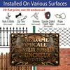 2D Flat 1pc 12"x8" Retro French Quote Aluminium Wall Art - "UNE DAME AMICALE ET UN VIEUX MONSIEUR GRINCHEUX VIVENT ICI" Design, Vintage Home Decor