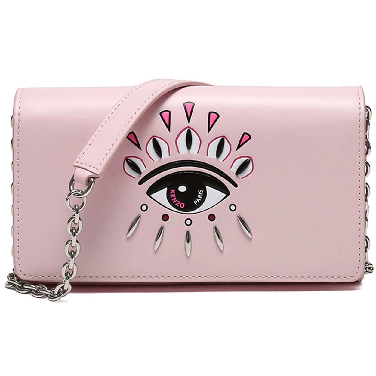 

Kenzo Eye Logo Pattern Leather Chain Shoulder Bag Women Bags Light-Pink F96-2PM618-L22-33 Basic Set (Bag+Dust Bag)