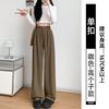 Narrow suit pants women's spring and autumn new black pants small straight pants high-end drape wide-leg pants