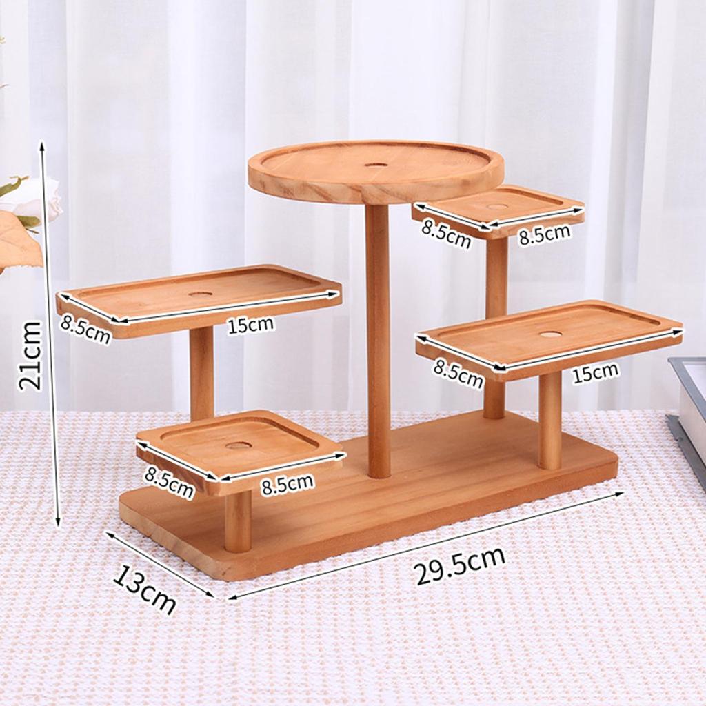 Display Riser Desktop Cabinet Organizer Wood Display Stand Shelf for Dolls