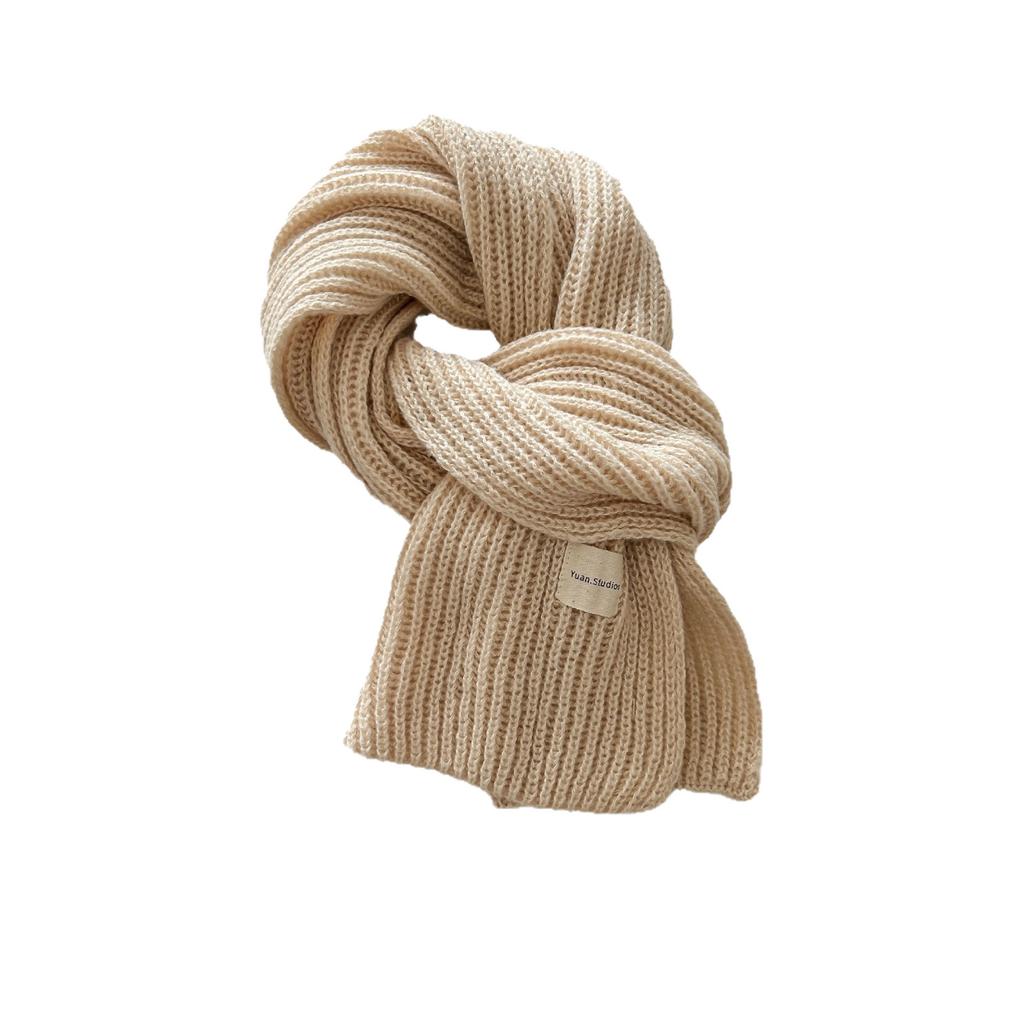 Korean version of solid color new scarf women's autumn and winter simple versatile scarf student couple knitted wool warm scarf