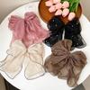 Girl Hairpin Double Layer Bowknot Imitation Pearls Decor Hair Clip Strong Grip Back Head Hair Pin Hair Styling Tool