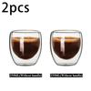 2/4pcs 250/350/450ml Heat Resistant Glass Cups Double Wall Glass Coffee Cup Breakfast Milk Water Cup Clear Juice beer Cups Sets