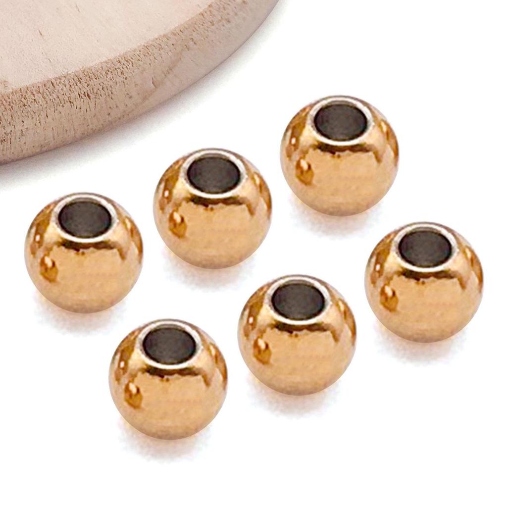 18K Gold Stainless Steel Spacer Beads & Precision Steel Ball for Necklace/Bracelet DIY Jewelry Accessories.