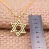 Trendy Vintage Hollow Out Star of David Pendant Necklace Youth Jewelry