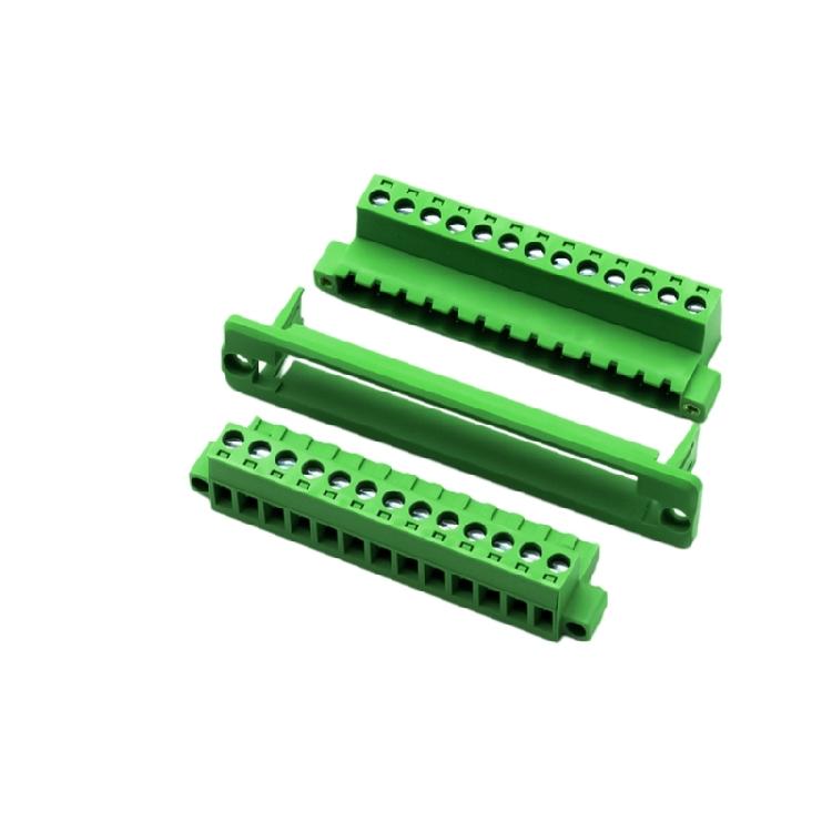 Solderless Push in Terminals with Flange Fixed Panel 5.08Mm Spacing Terminals Block Connector for Electrical Connection