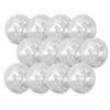 Regalo Star Confetti Balloons (12 Pieces) Birthday Decoration Balloons Glitter Clear Stars (Silver)