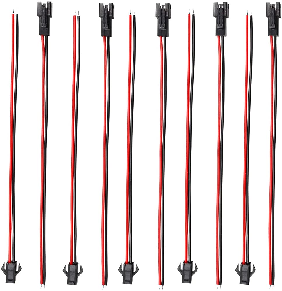 YFFSFDC 20 Pairs JST 2.54mm SM 2P SM Connector Cord Connector Jump Wire JST