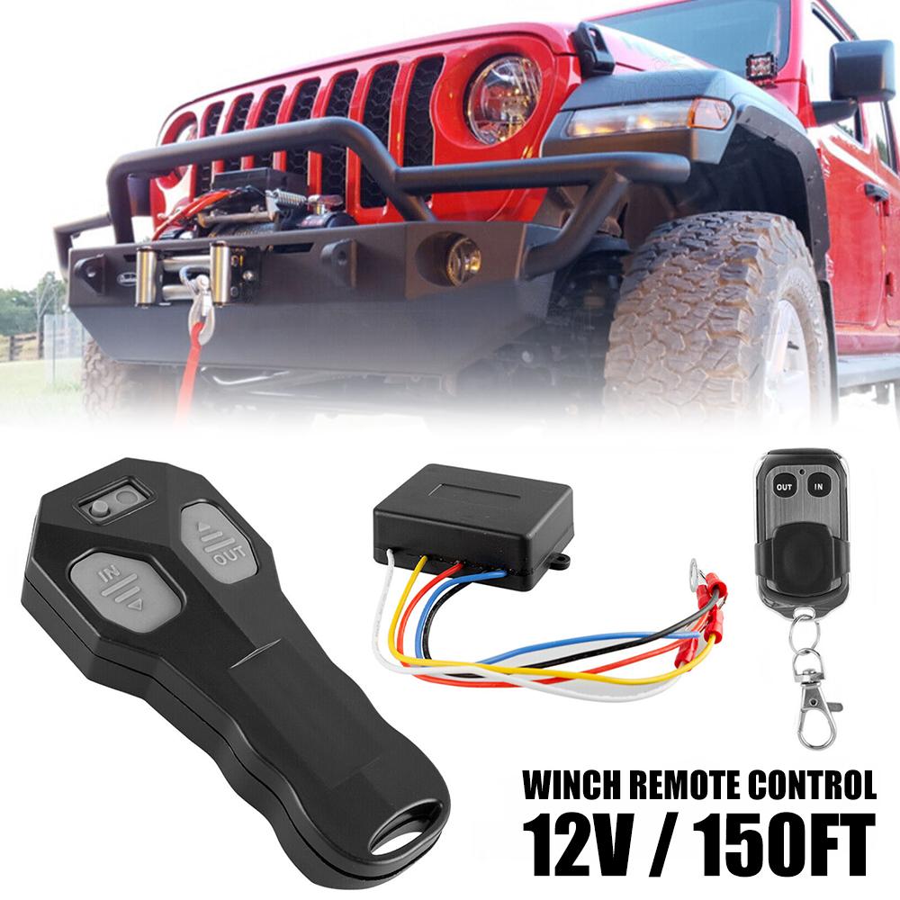 Wireless Winch Switch Controller Remote Control Handset 150ft 12 Volt for 4x4 vehicles ATV UTV SUV Jeep Trailer Lift Jack Boat