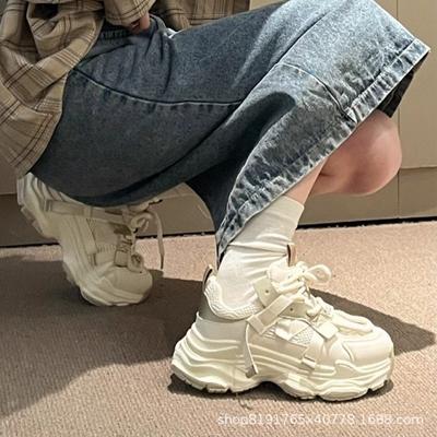 Foreign Trade Mesh Breathable Thick-soled Dad Shoes Women's 2025 New Versatile Popular Small Height Increase Casual Women's Shoes