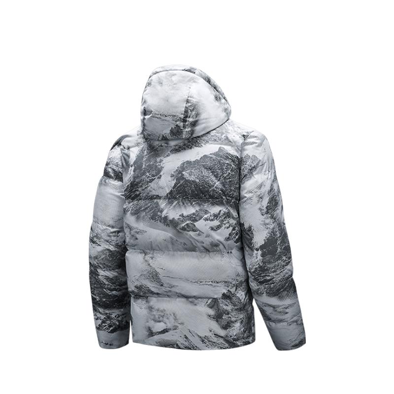 Anta Snow Shell Four Defense Technology White Duck Down Quick Warm Waterproof Windproof Oil Stain Resistant Warm Hooded Down Jacket 952447901-4