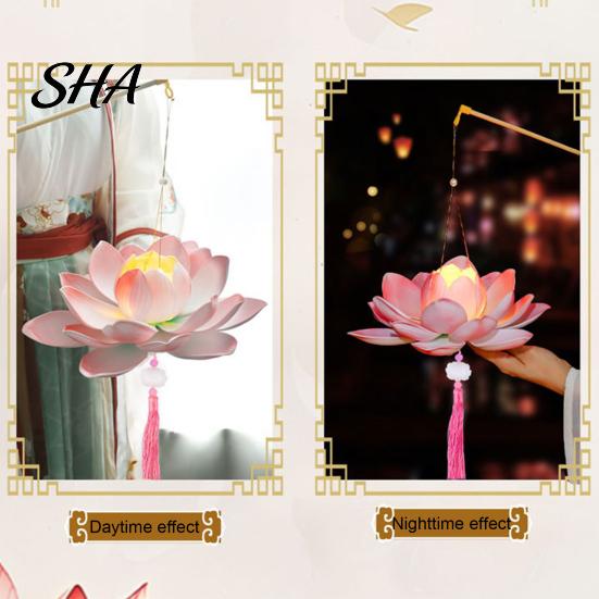 Outdoor Celebration Lighting DIY Lotus Lantern Craft Kit, Handmade Flower Paper with LED Creative Material Set Light, Vintage Decorative for