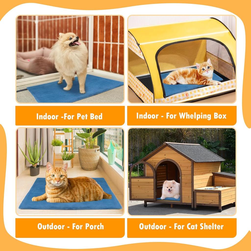 Pet Heating Pad for Cat Heating Pad Indoor Self Heating Cat Pad with 6 Adjustable Temperature & 5 Timers, Dog Heating Pad Waterproof Heated Dog Bed