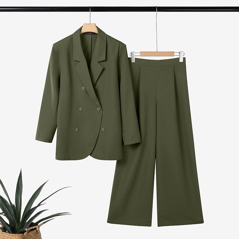 

ZANZEA Женский кардиган-блейзер с длинным рукавом и брюки, повседневные костюмы-двойки 5XL армия зеленый