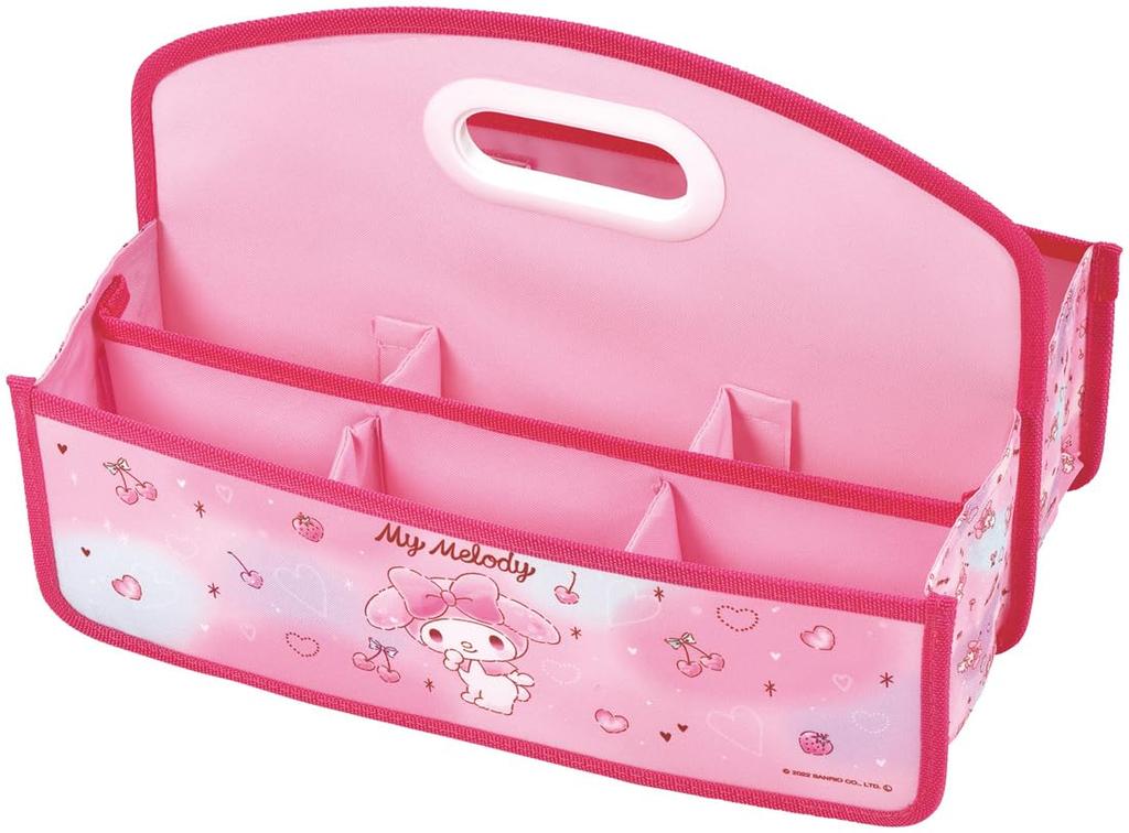 Skater Anywhere Storage with Sanrio My Melody Love Love Small Item Organizer Storage Case Box, Portable, Handle, Kyun, Box, ZBX1-A