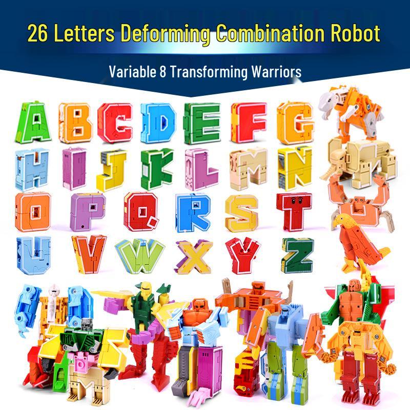 Power Rangers Alphabet & Number Transforming Robot Building Blocks Toy Set for Kids