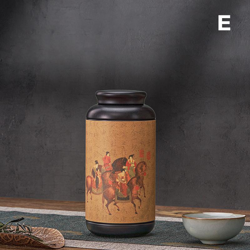 Chinesische Weißblech Teeaufbewahrungsdose Klein Versiegelt Tragbare Aufbewahrungsdose Teebehälter Schmiedeeisen Allgemeine Teedose Heimdekoration