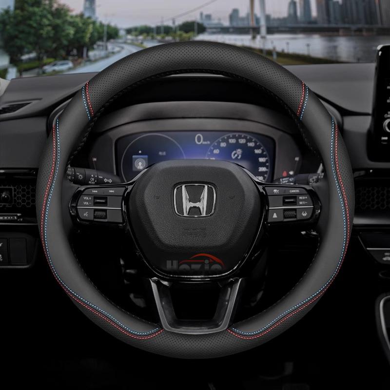 Leather Car Steering Wheel Cover for Honda HRV CRV Civic Pilot City ZRV Freed Passport Interior Accessories 2025 2026