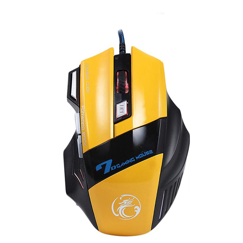 

Проводная игровая мышь RYRA, USB компьютерная мышь, игровая RGB подсветка, мышь Mause Gamer, 7 кнопок, 5500/3200 точек на дюйм, светодиодная игровая мышь для 02