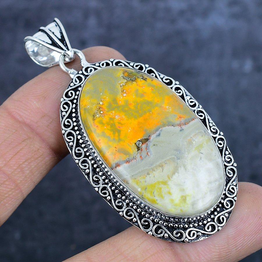 Natürlicher Hummeljaspis 925 Sterlingsilber Schmuckanhänger 2,64" b5Z87