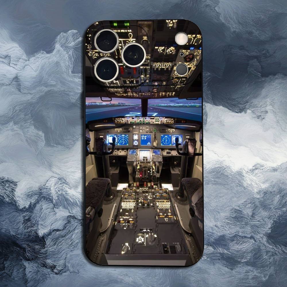 

Airplane Instrument Case For iPhone 11,12,15,14,13,16,17,Plus,Pro Max,XS,X,XR,SE,Mini,8,7,Soft Silicone Black iPhone11PRO