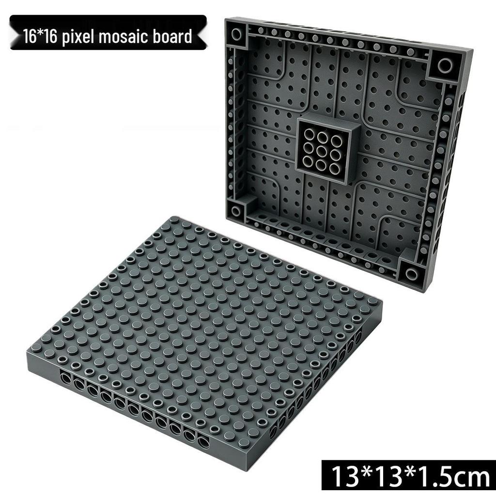 Lego-Compatible 16x16 Brick Plate Base with Holes for Creative Assembly