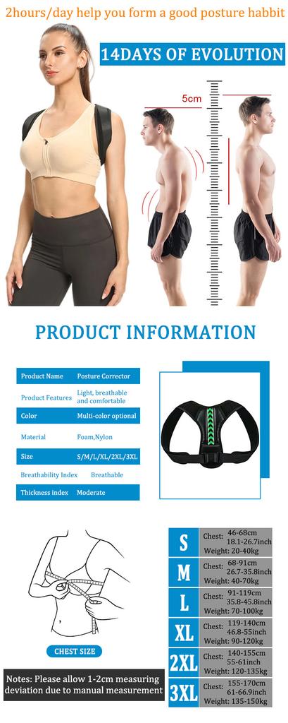 Unisex Adjustable Back Posture Corrector Belt Spine Support Belt Sport Upper Back Posture Corrector Brace Shoulder Support Vest