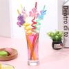 Pack of 4 Reusable Unicorns Straws Animal Theme Plastic Drinking Straw for Kid Baby Shower Birthday Party Supplies Gift