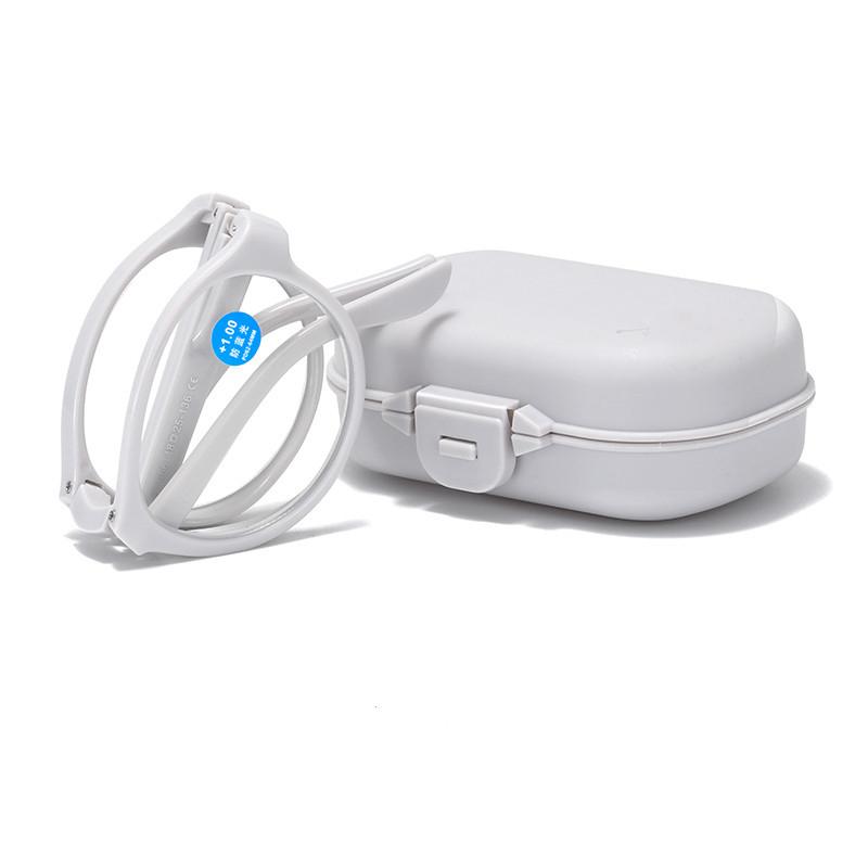 Fashionable Folding Reading Glasses for the Elderly with Anti-Blue Light Lenses and Spring Hinges, Includes Protective Case