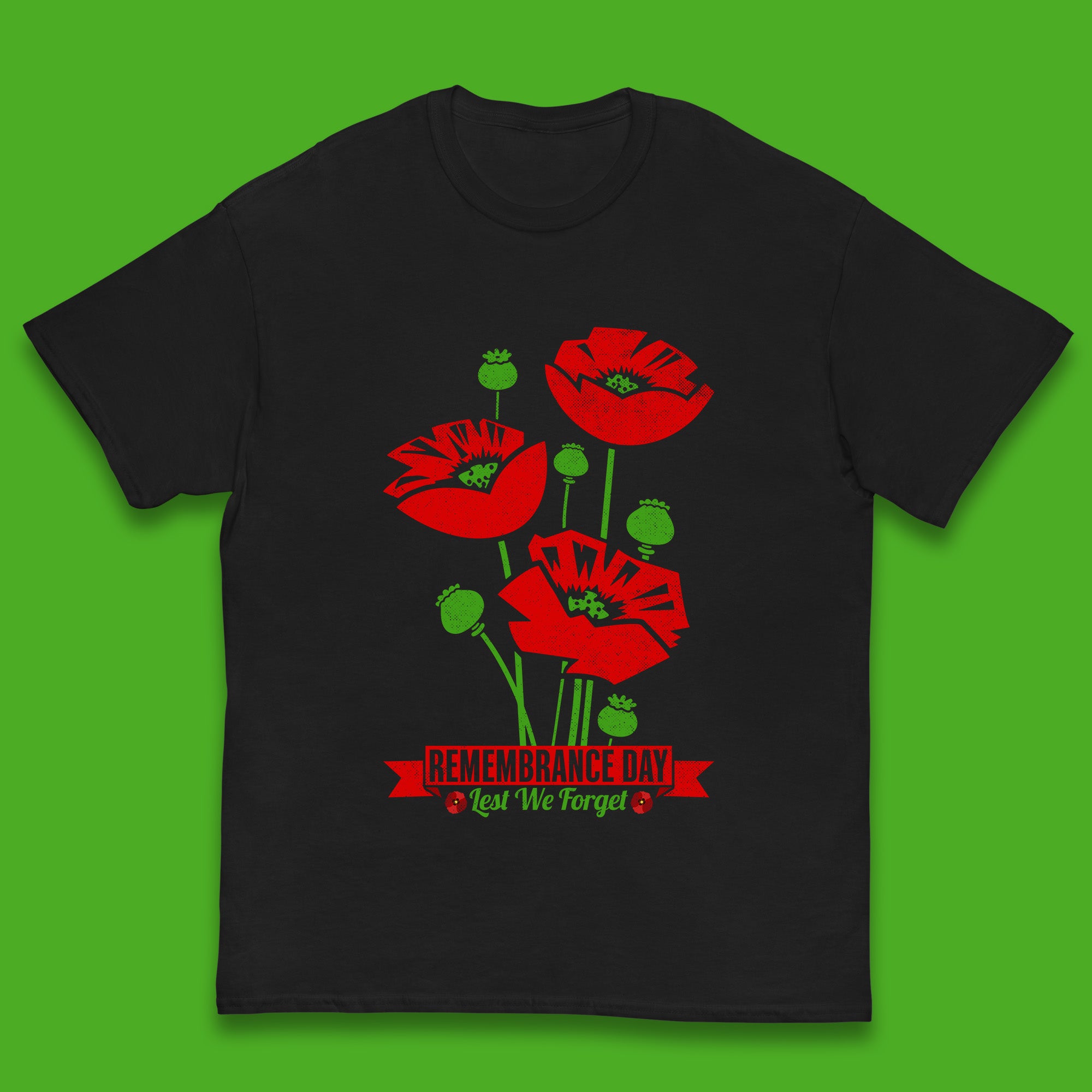 

Remembrance Day Lest We Forget British Armed Forces Poppy Flower Kids T Shirt 160