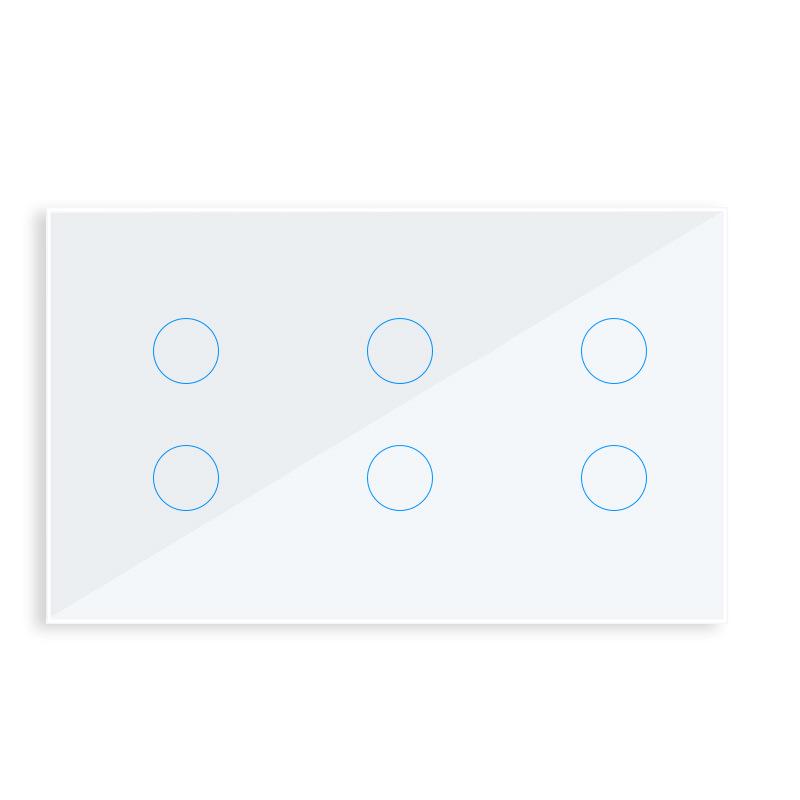 Tuya Smart WiFi 147-size Switch with Alexa Control - Model 6810, Tempered Glass Panel
