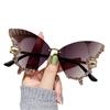Fashion Butterfly Shape Diamond Frameless Sunglasses For Women Personality Exaggerated Sunglasses Broken Diamond Glasses
