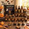 Highland Cow Advent Calendar Halloween Calendar, 24 Days Countdown Box Desk Decorations with 24Pcs Figurines, Spooky