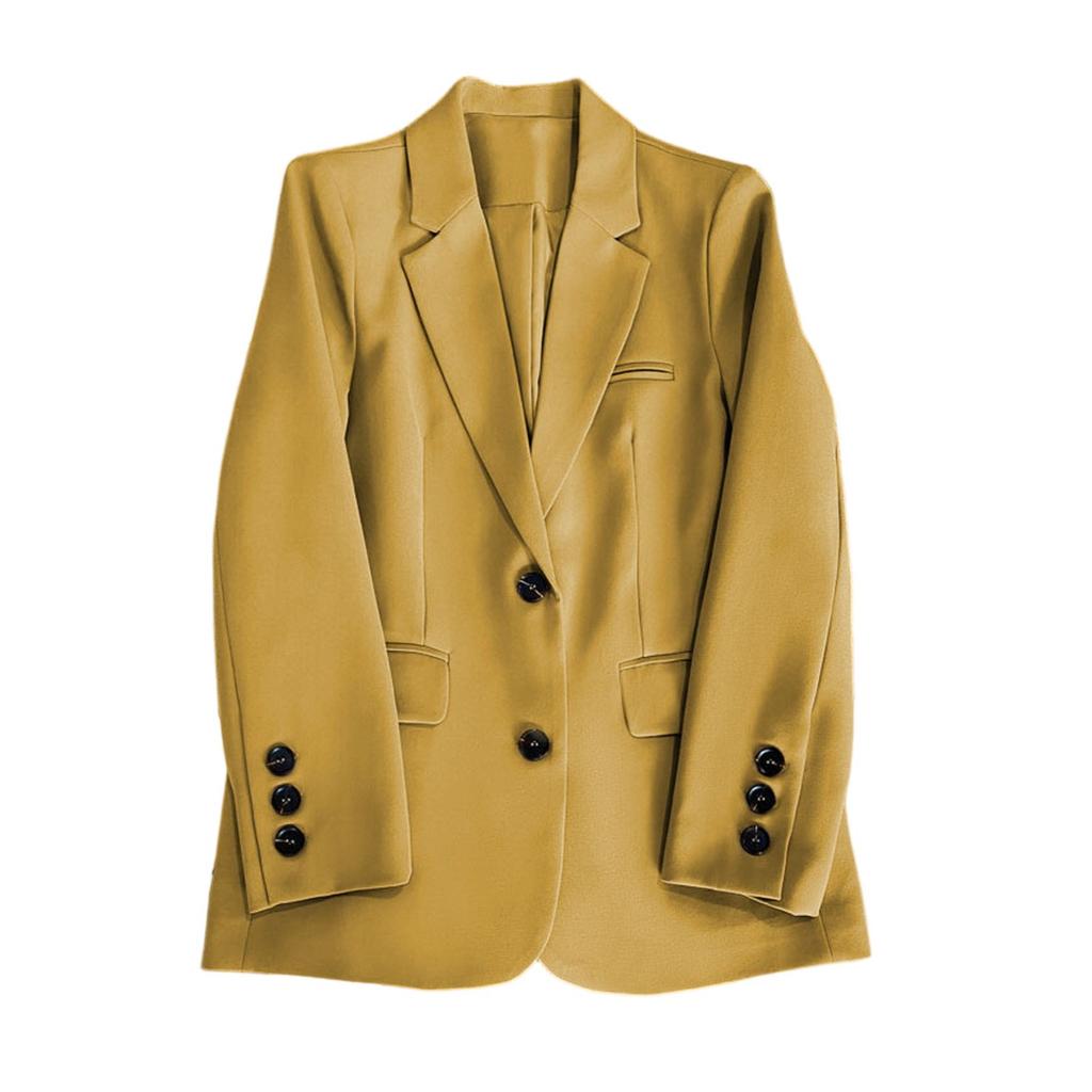 Women Fashion Long Sleeve Single Button Jackets Elegant  Lady Business Casual Blazers