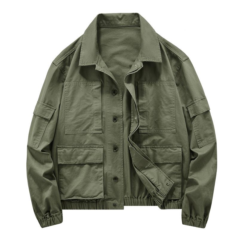 

Men’s Retro Workwear Jacket: Versatile American Casual Coat XL армія зелений колір