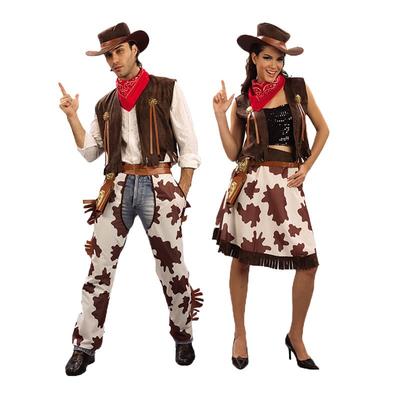 Halloween Adult Children Men's and Women's Western Cowboy Style Clothes Parent-Child School Party Dress Up