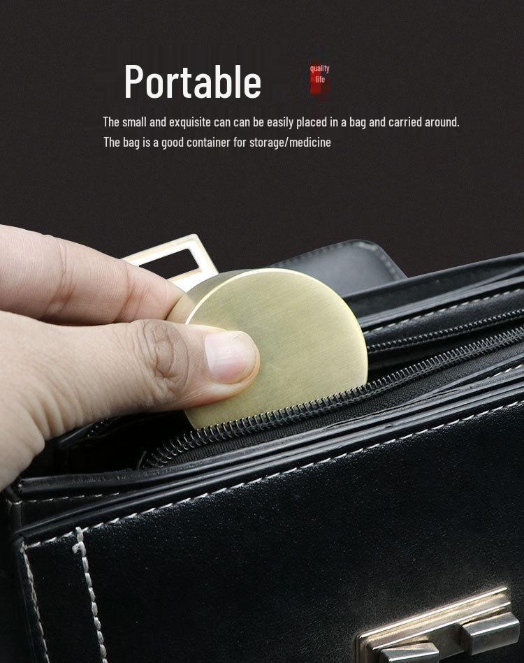 Leak-Proof Brass Medicine & Tea Storage Can - Portable Travel Jar with Threaded Seal, Multi-functional for Business Trips
