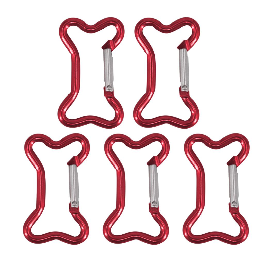 5Pcs Aluminum Alloy Bone Shape Spring Clasps Snap Hook Clip Carabiner Keychains Bag Clip Hook Buckle Connectors